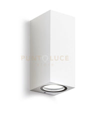 GES913- APPLIQUE BIANCO 2 LUCI ATTACCO GU10 IP44 6,8X16CM QUADRATO