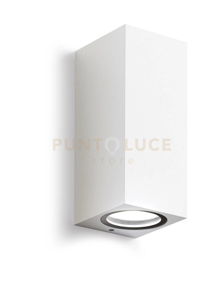 GES913- APPLIQUE BIANCO 2 LUCI ATTACCO GU10 IP44 6,8X16CM QUADRATO