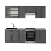 Cucina componibile Fame-Line Oro-antracite rustico/Antracite 240 cm, PL Marmo Vicco