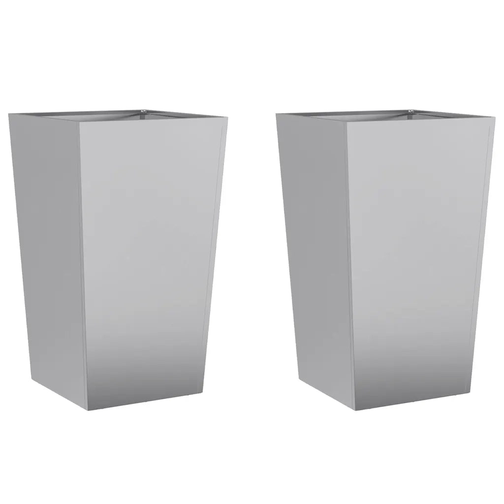 Fioriere da Giardino 2 pz 45x45x75 cm in Acciaio Zincato 851105