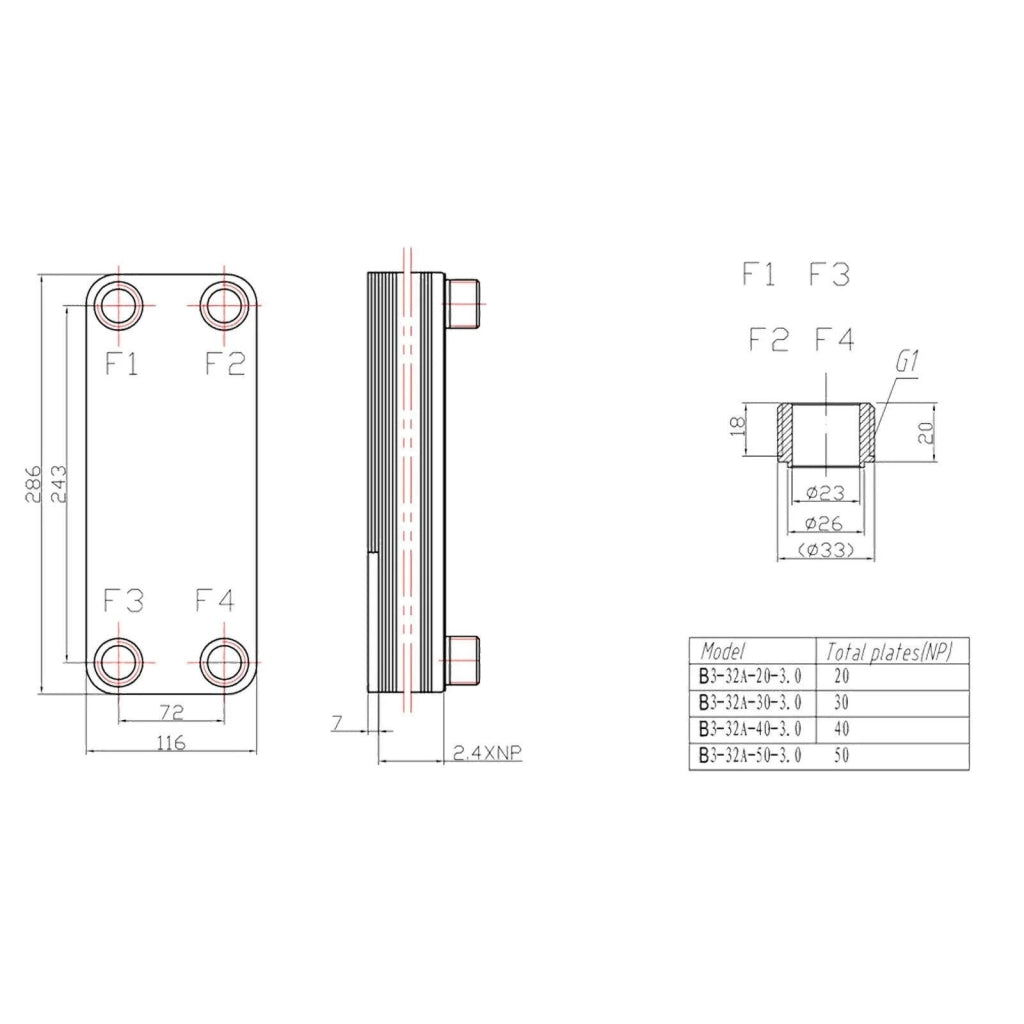 Scambiatore di calore termico in acciaio inox 20 piastre max 115 kW acqua solare 16_0000830