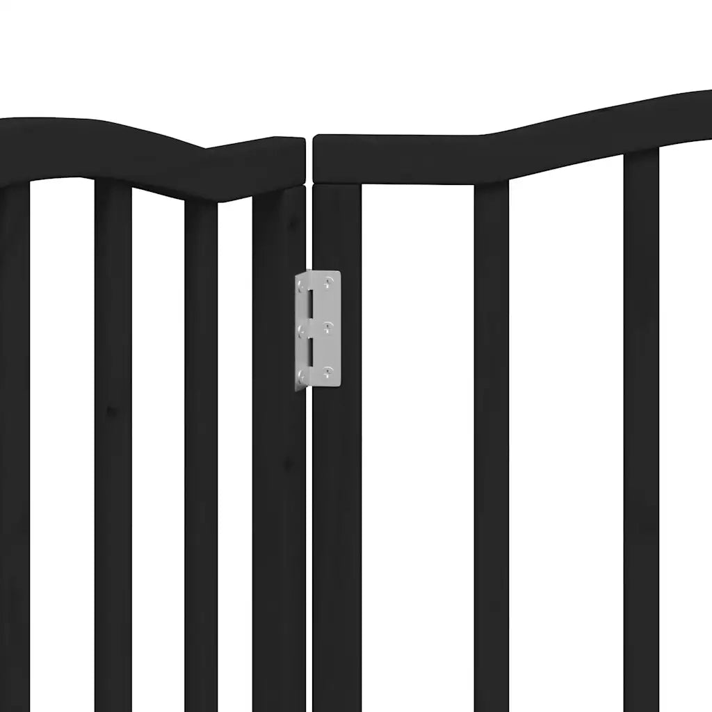 Cancello per Cani Pieghevole 3 Pannelli Nero 150cm Legno Pioppo CFW1344898