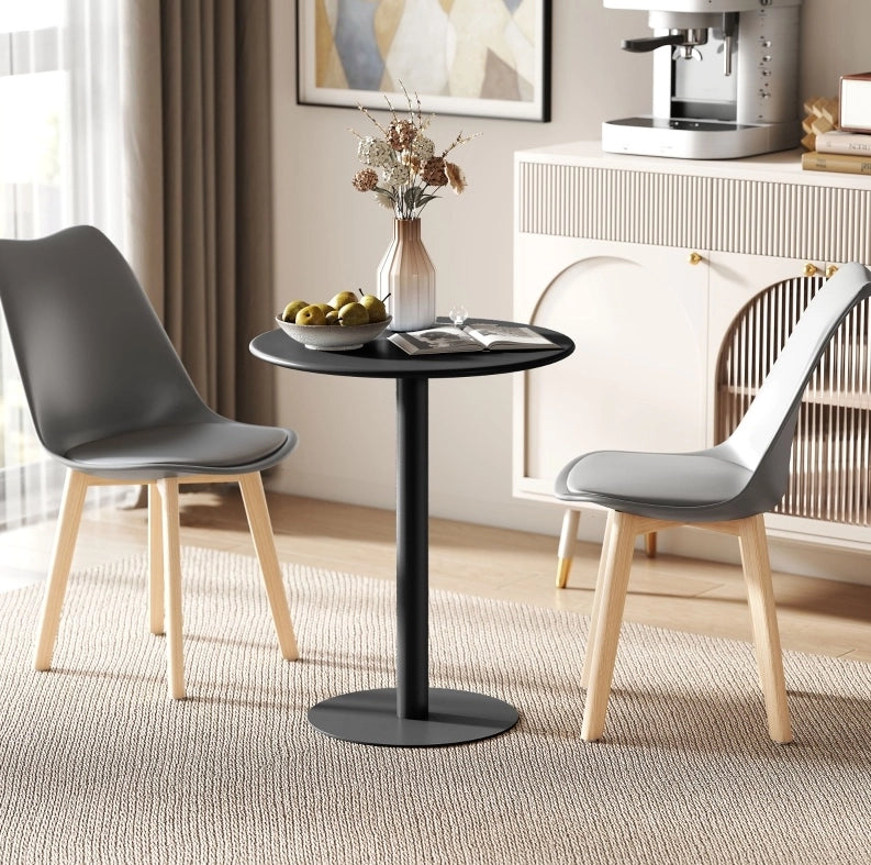 Tavolo da pranzo rotondo in acciaio Ø60x72 cm nero