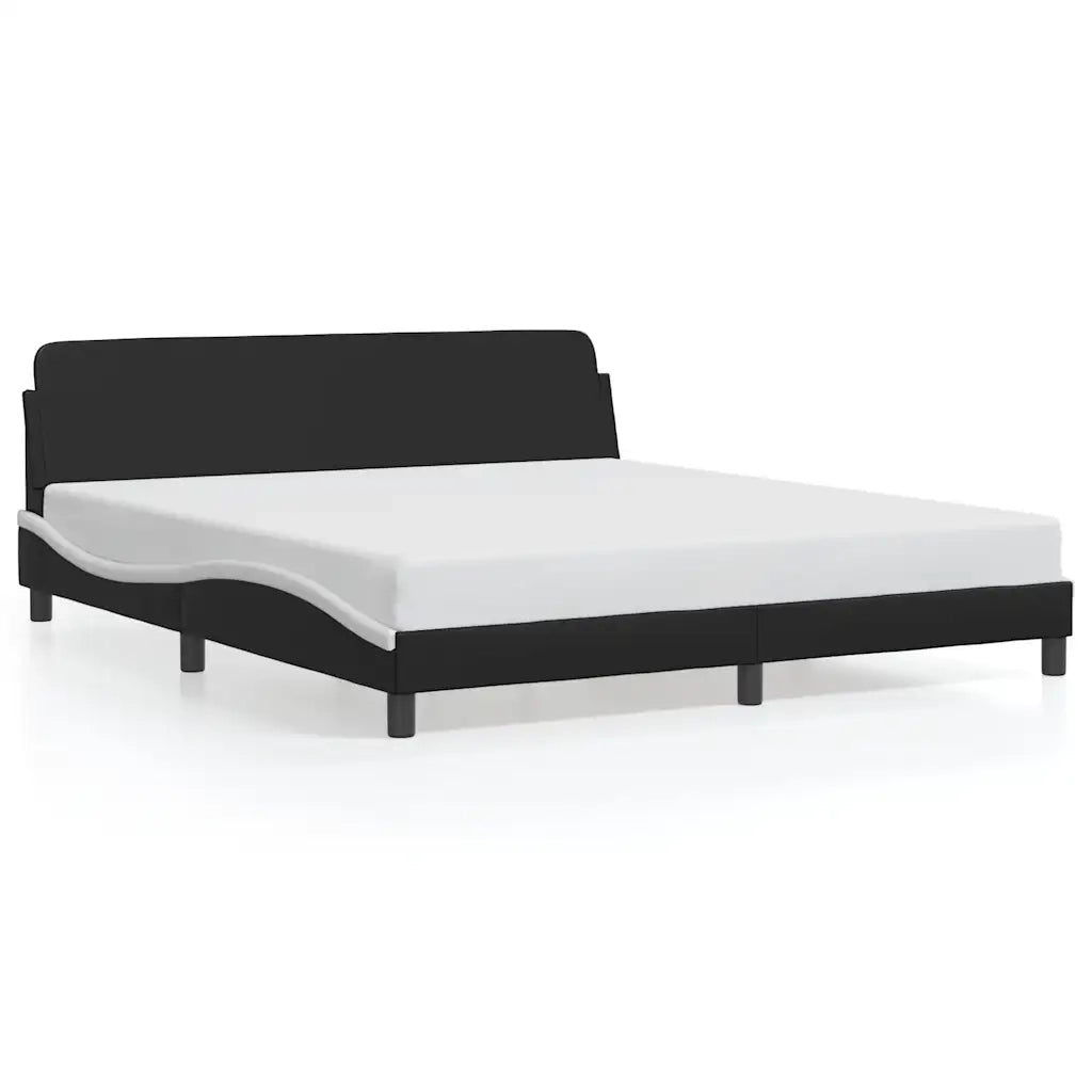 Giroletto con Testiera Nero e Bianco 180x200 cm in Similpellecod mxl 116335
