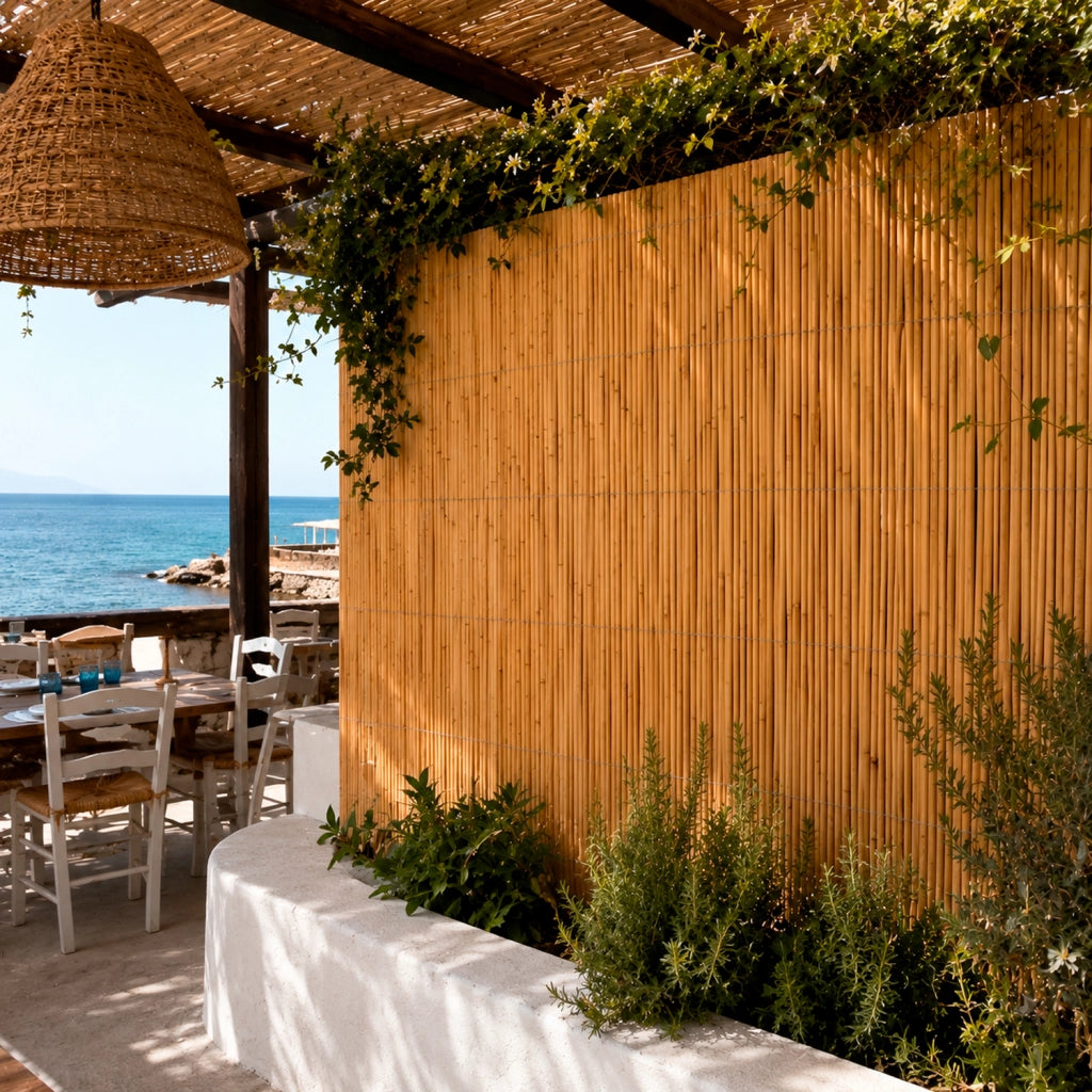 Arella In Bamboo Naturale A Canna Spaccata Per Recinto Privacy E Frangivista Da Giardino Balcone Terrazza Con Filo Metallico 2 x 3 Metri