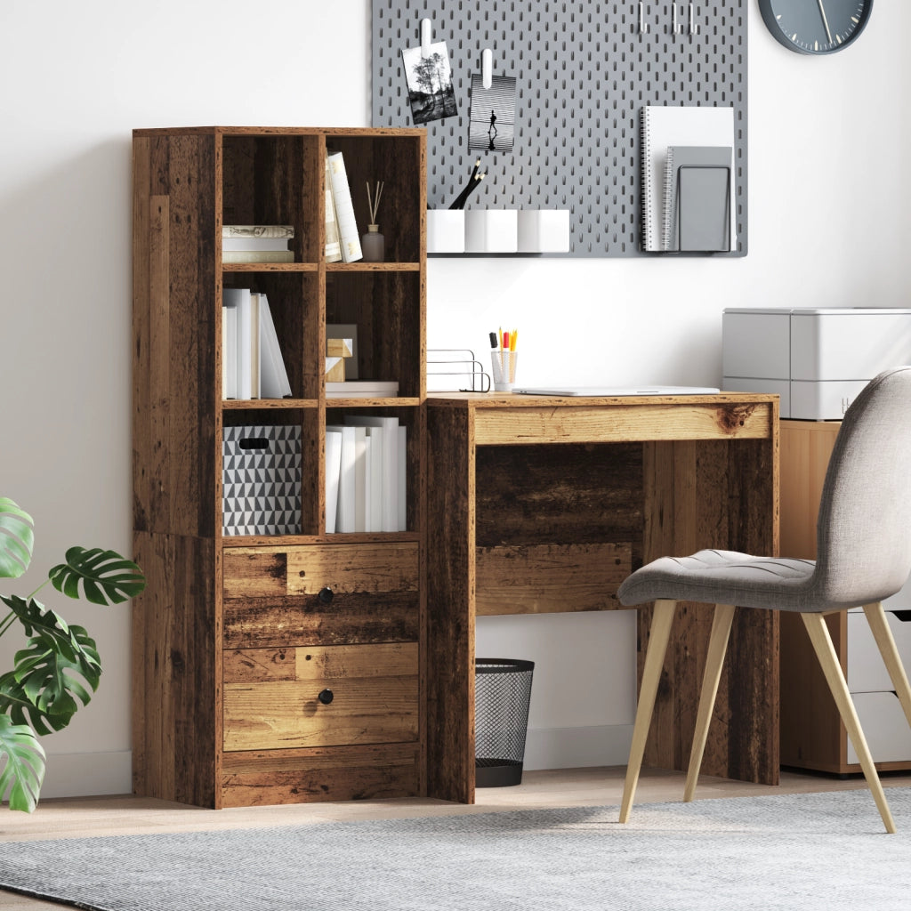 Scrivania con spazio di archiviazione Legno Vecchio Legno ingegnerizzato