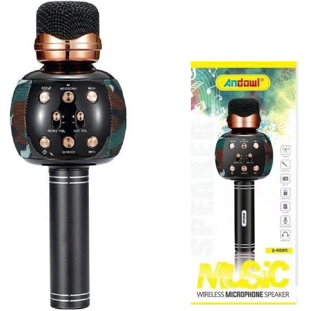 Trade Shop - Altoparlante Microfono Wireless Ricaricabile Bluetooth Fm Radio Musica Q-m2911 -