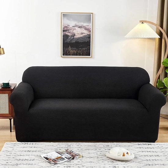 Sacco da divano impermeabile, poltroncino 3 posti, stoffa completa, poltroncino con schienale, 185-230cm, colore nero originale