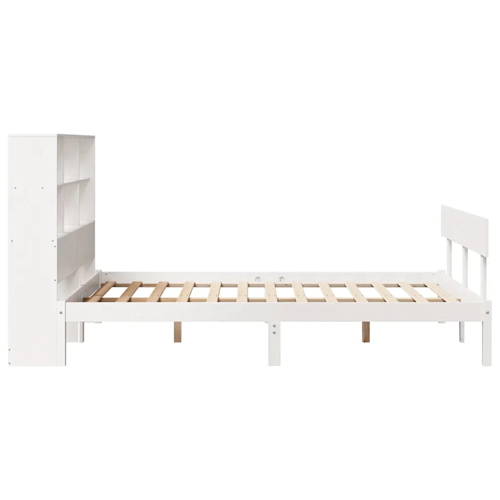 Letto Libreria senza Materasso Bianco 120x200 cm Legno di Pino 3321807