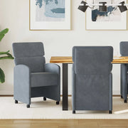 Sedie da Pranzo con Ruote 2 pcs Grigio scuro 58 x 65 x 98 cm
