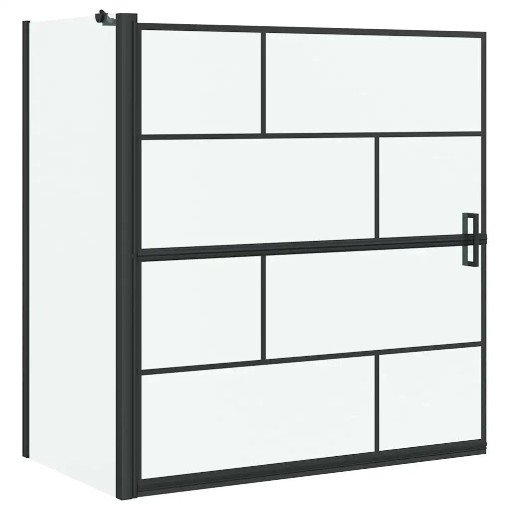Schermo per Bagno e Doccia Nero e trasparente 116 x 68 x 128 cm