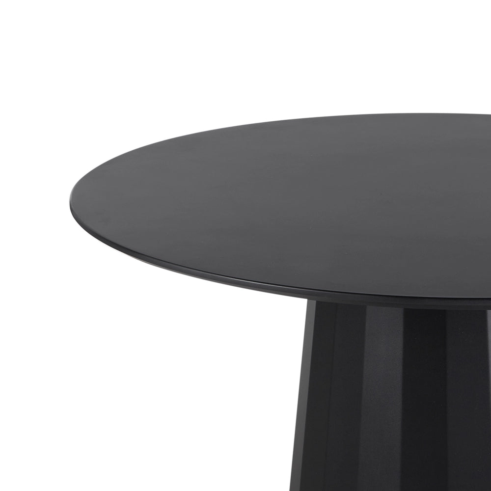 Tavolo da pranzo Nero MDF Struttura in acciaio ø 100 cm Rotondo Moderno Scandinavo