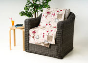 Telo Arredo Granfoulard Copritutto Cotone Made Italy Vari Disegni Arredatutto Copriletto Multiuso - 2 Piazze - Holly Bordeaux