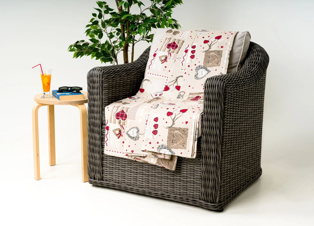 Telo Arredo Granfoulard Copritutto Cotone Made Italy Vari Disegni Arredatutto Copriletto Multiuso - 2 Piazze - Holly Bordeaux