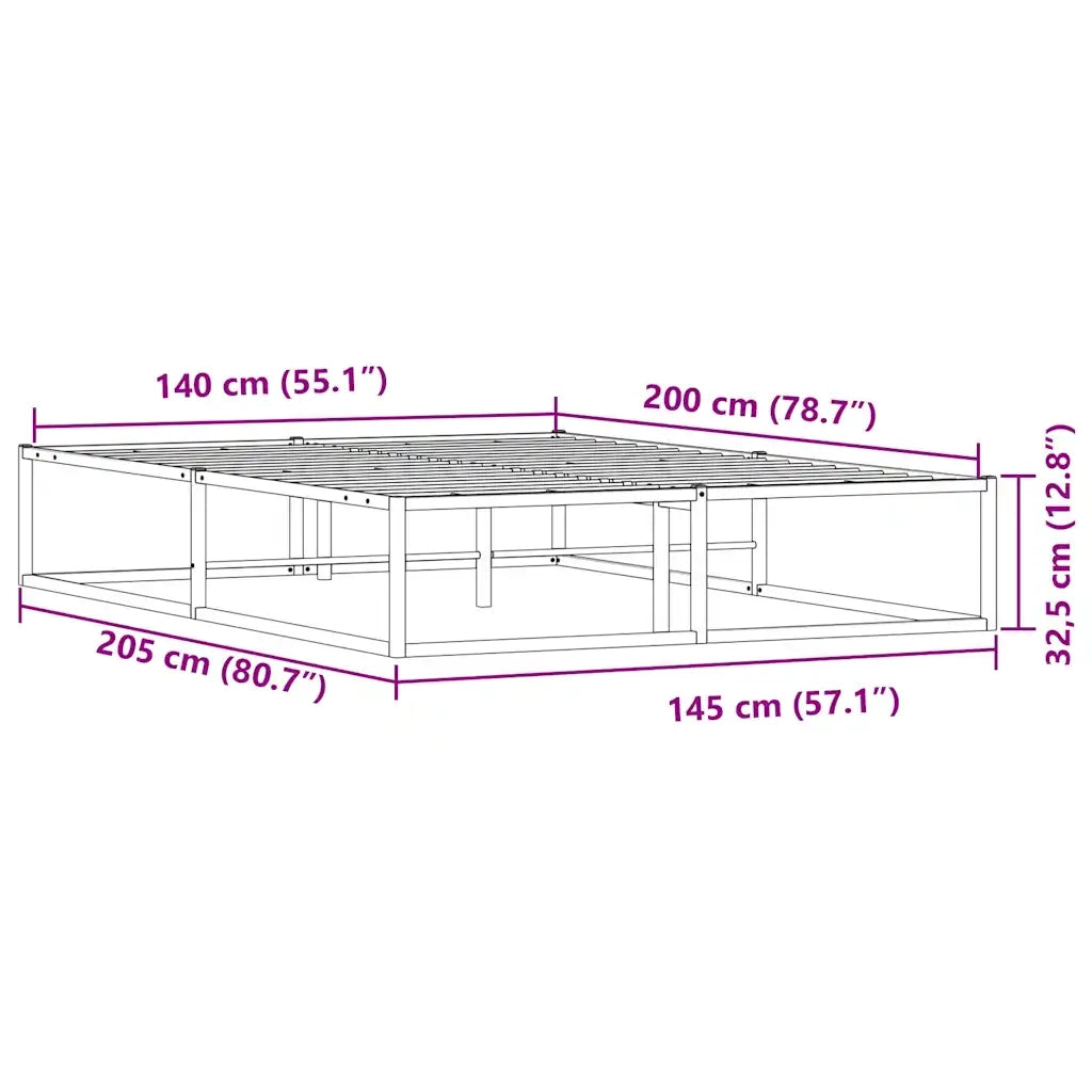 Giroletto senza Materasso Bianco 140x200 cm in Metallo 4017425