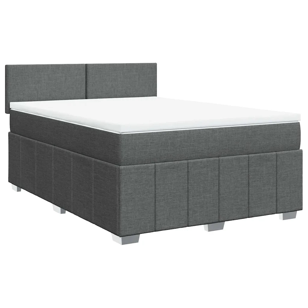 Giroletto a Molle con Materasso Grigio Scuro 140x190 cm Tessuto 3287057