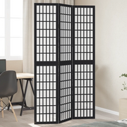 vidaXL Divisorio Ambienti 3 Pannelli Nero Legno Massello di Paulownia