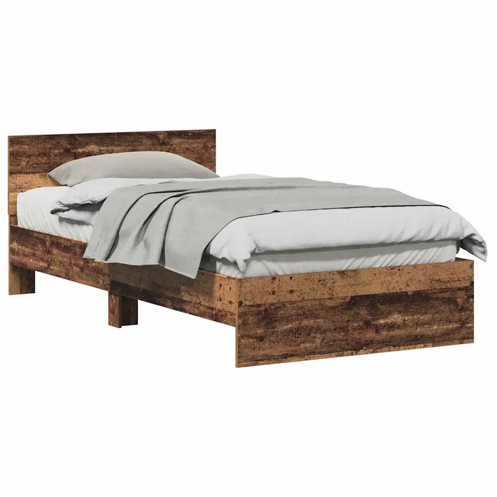 vidaXL Struttura letto con testata Legno vecchio 100 x 200 cm