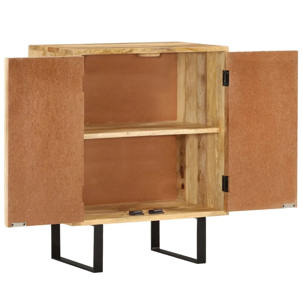 Credenza con 2 Ante-Buffet-Armadio da cucina 55x35x70 cm in Legno Massello di Mango