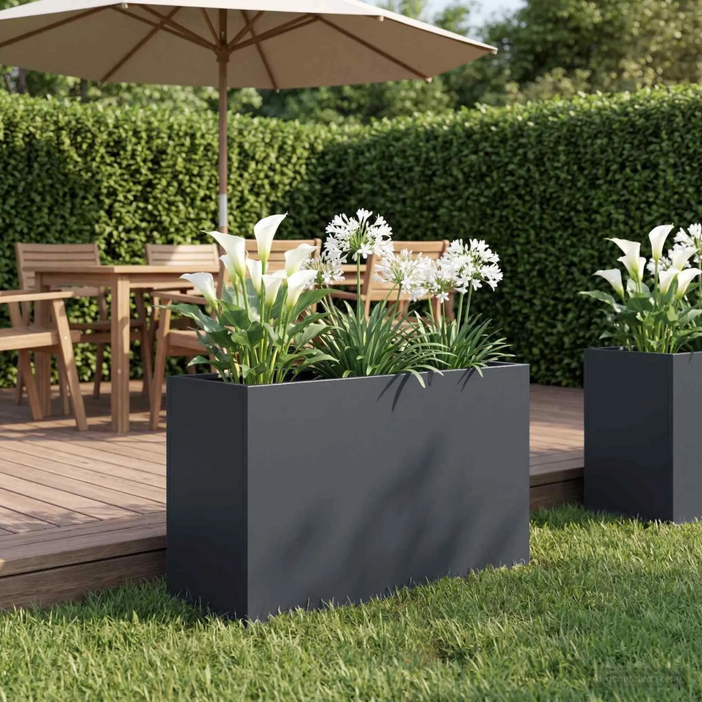 Vaso da giardino Antracite 80 x 30 x 40 cm 8005586