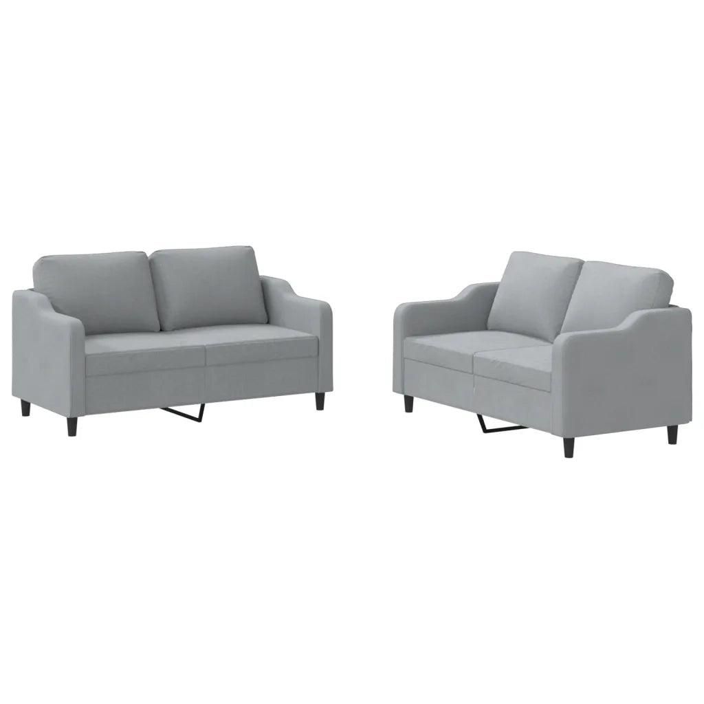 Set di Divani 2 pz con Cuscini Grigio Chiaro in Tessutocod mxl 107728
