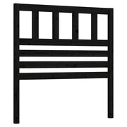 Testiera | Testata per Letto Nera 81x4x100 cm in Legno Massello di Pino