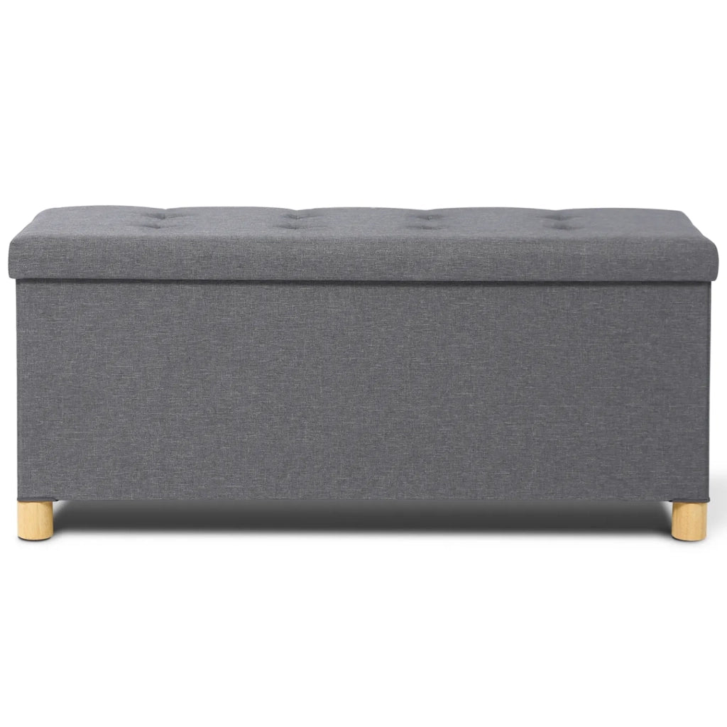IDMarket - Panca contenitore in tessuto grigio antracite100 cm