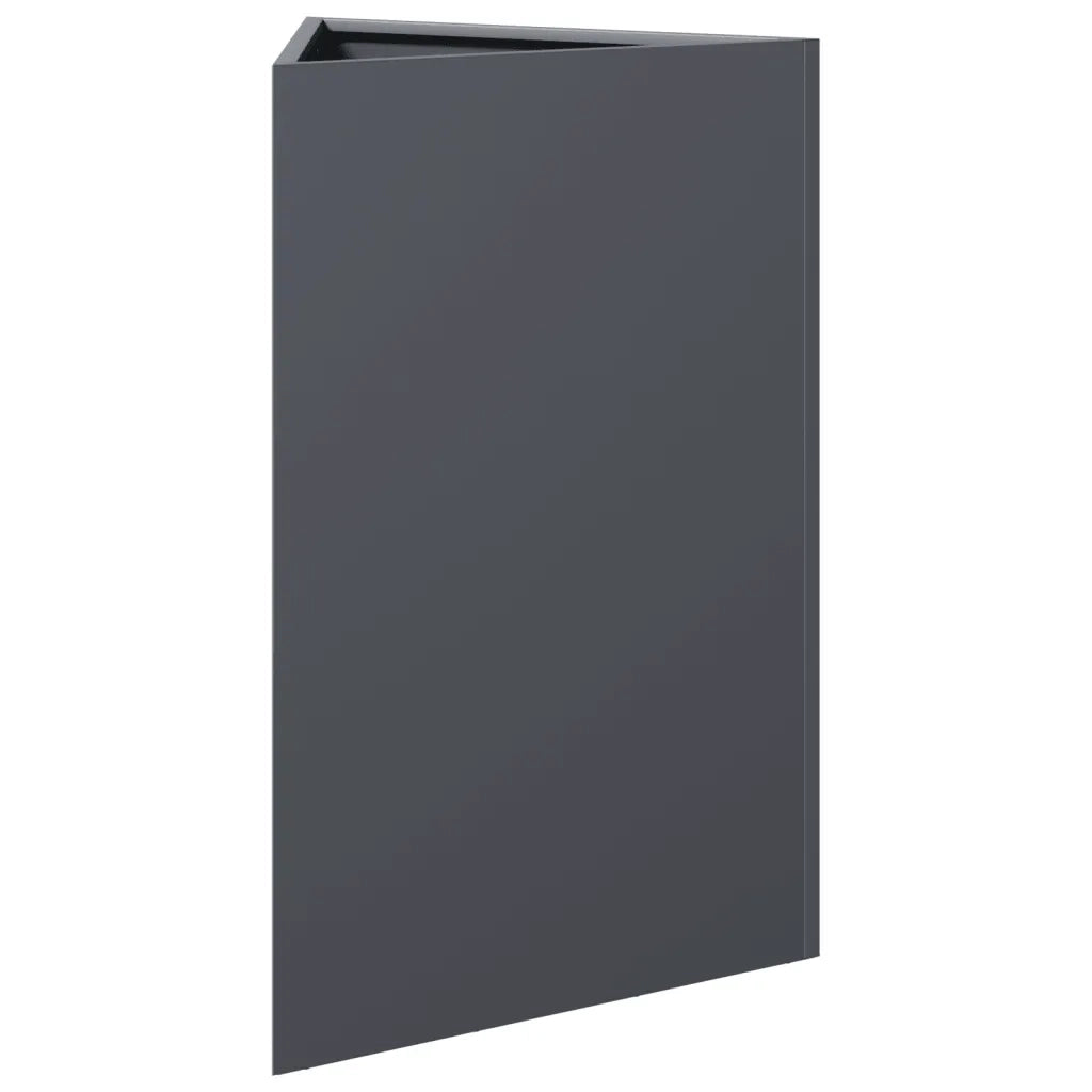 Fioriere 2 pz Antracite Triangolari 50x43x75 cm in Acciaio 851176