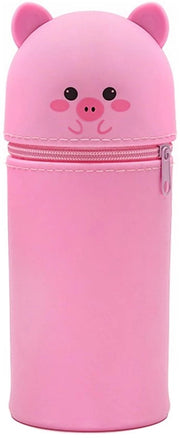 Etui in silicone unico, 2-in-1 etui in silicone, etui per penna, contenitore per penne (rosa)