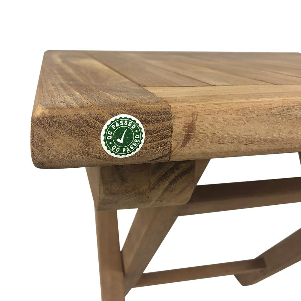 Tavolino Pieghevole Salvaspazio Burraco per Esterno 50x50 cm in Teak