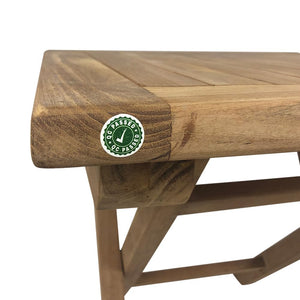 Tavolino Pieghevole Salvaspazio Burraco per Esterno 50x50 cm in Teak