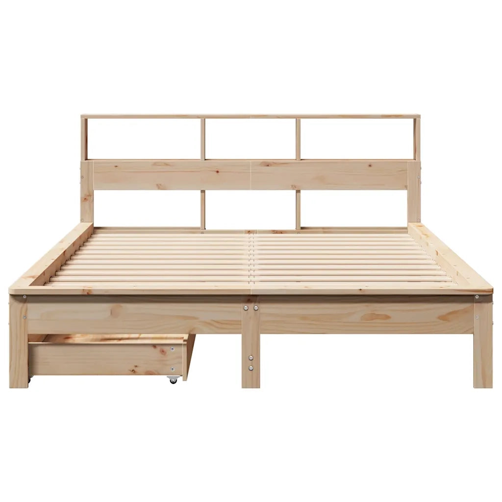 Letto Libreria senza Materasso 140x190 cm in Legno di Pino 3309821