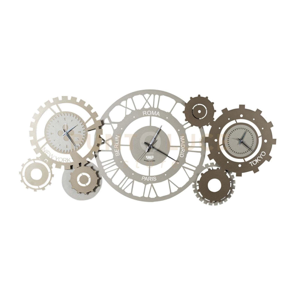 Orologio da parete particolare Fuso Meccano Sabbia e Bronzo