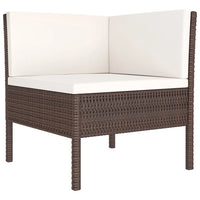 Set Divani da Giardino 8 pz con Cuscini in Polyrattan Marrone cod mxl 38469