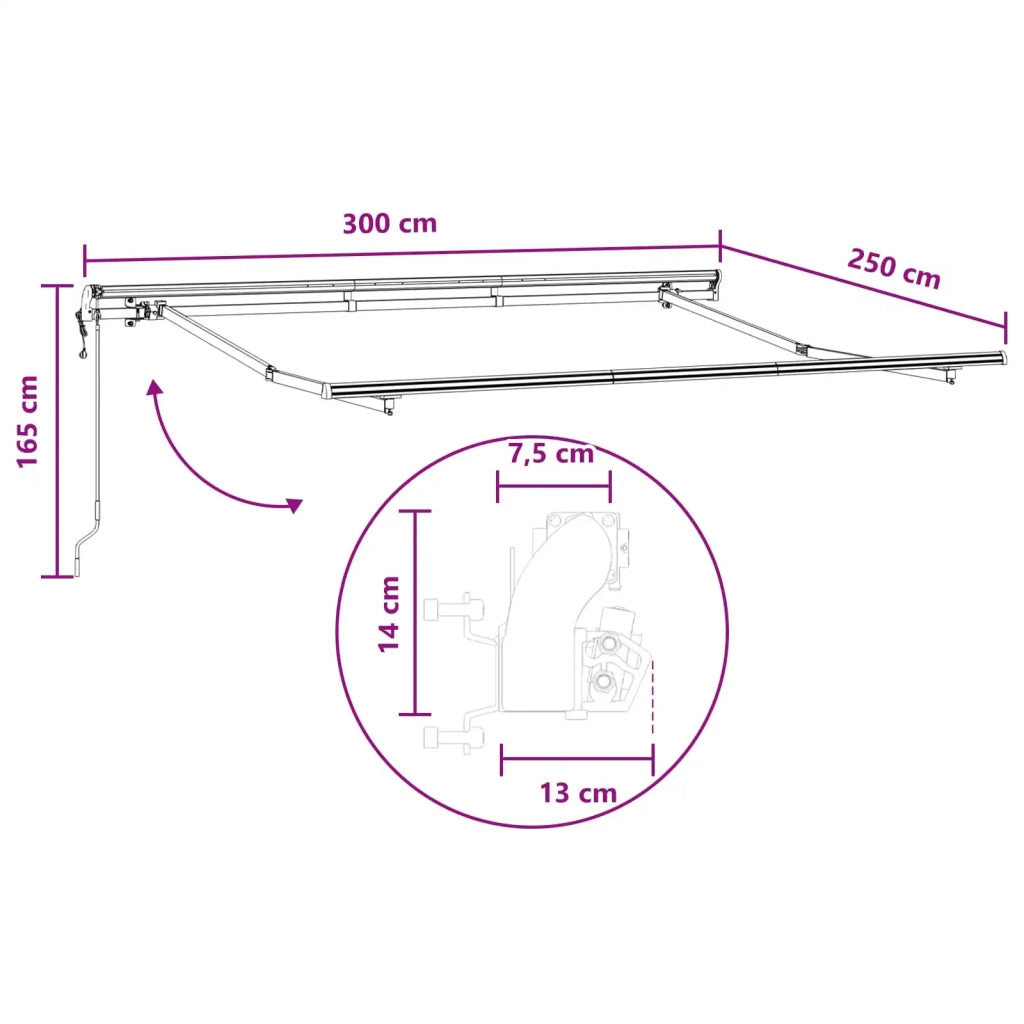 Tenda retrattile Grigio chiaro e bianco 300 x 250 cm 3425838