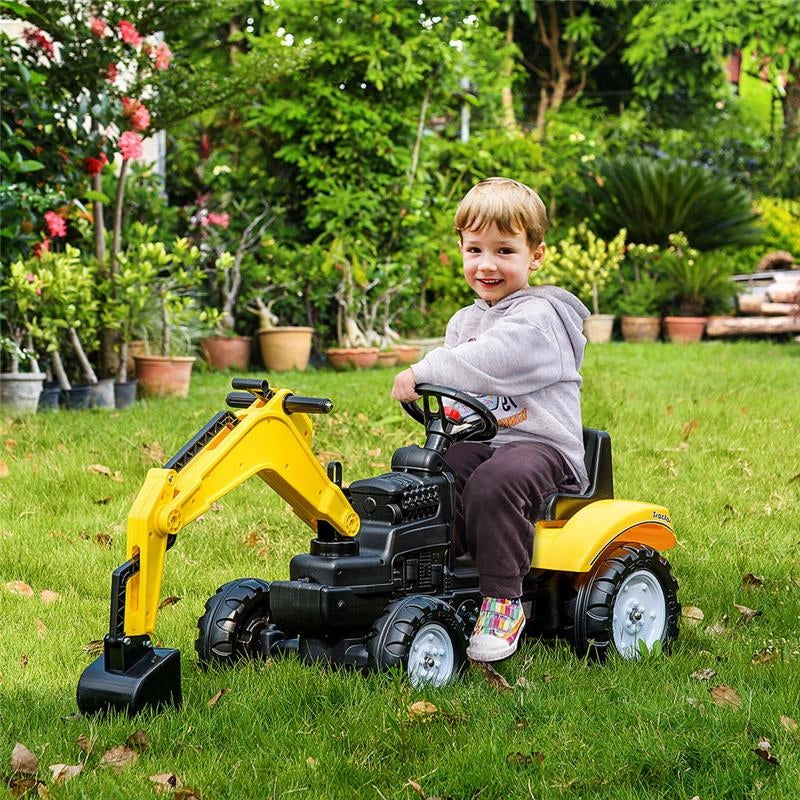 RUSPA GIOCATTOLO A PEDALI PER BAMBINI 3-6 ANNI CON 6 RUOTE 107X42X71 CM GIALLO