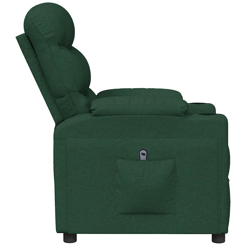 Poltrona Elettrica Reclinabile Verde Scuro in Tessuto 3143497