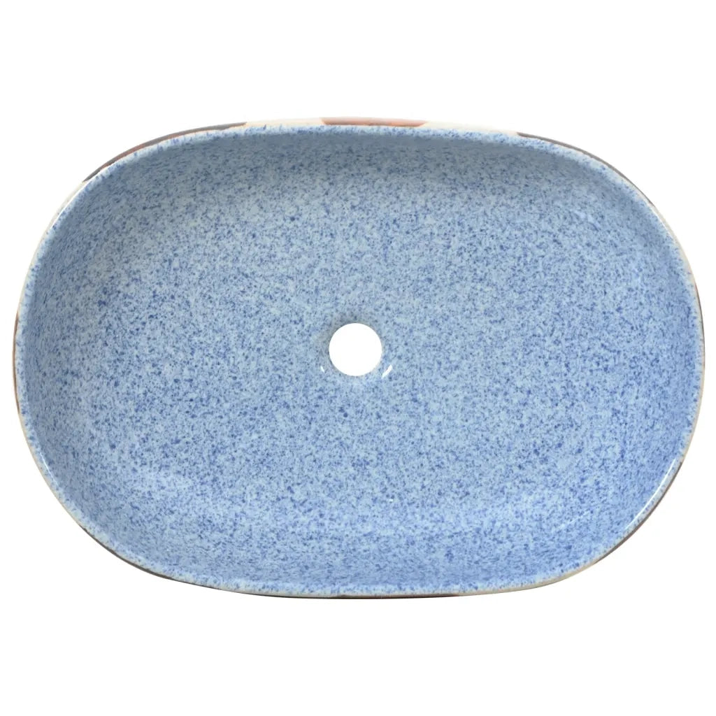 Lavabo da Appoggio Multicolore Ovale 59x40x14 cm Ceramica CFW2178992