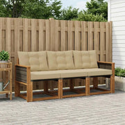 Set di divani da esterno con cuscino 3 pcs Naturale e Beige