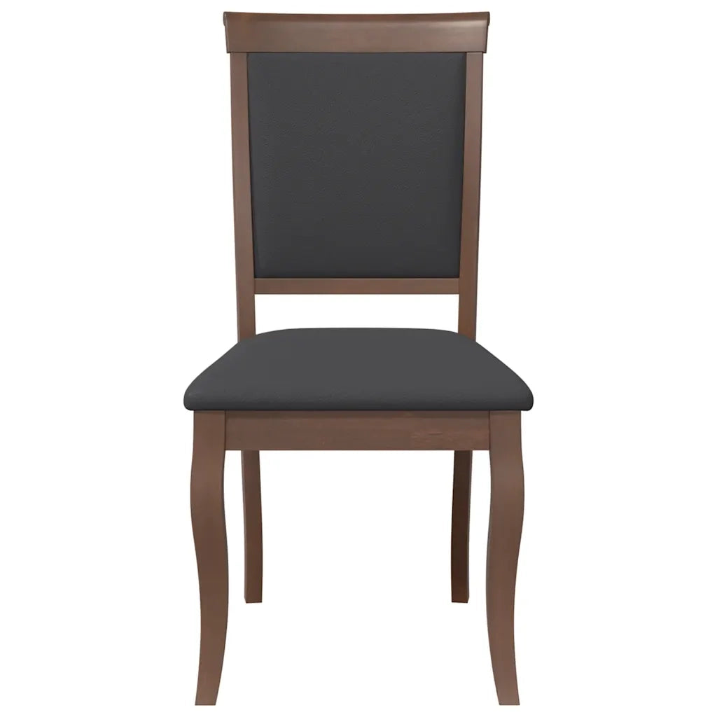 Sedie da Pranzo con Cuscini 2pz Marrone Legno Massello di Hevea 4102487