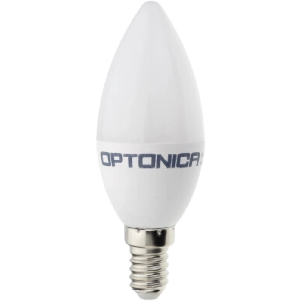 Optonica lampadina a candela led attacco e14 c37 a led 8 watt *** temperatura colore lampada 6000k bianco freddo, con...