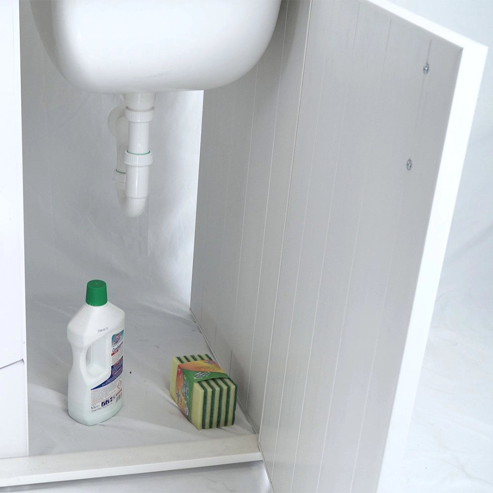 Mobile copri lavatrice 109x60 cm con lavatoio asse e kit di scarico