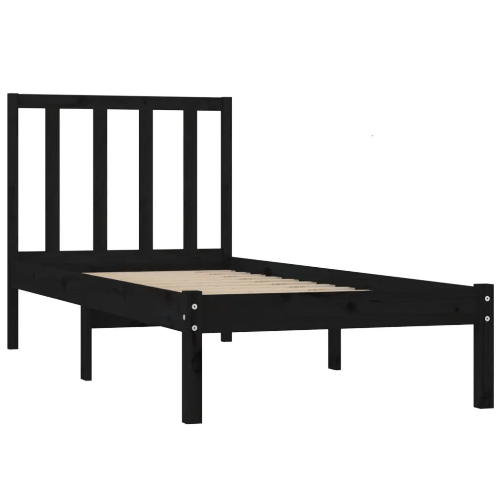 Giroletto in Legno Massello Nero 75x190 cm Small Single 3105100