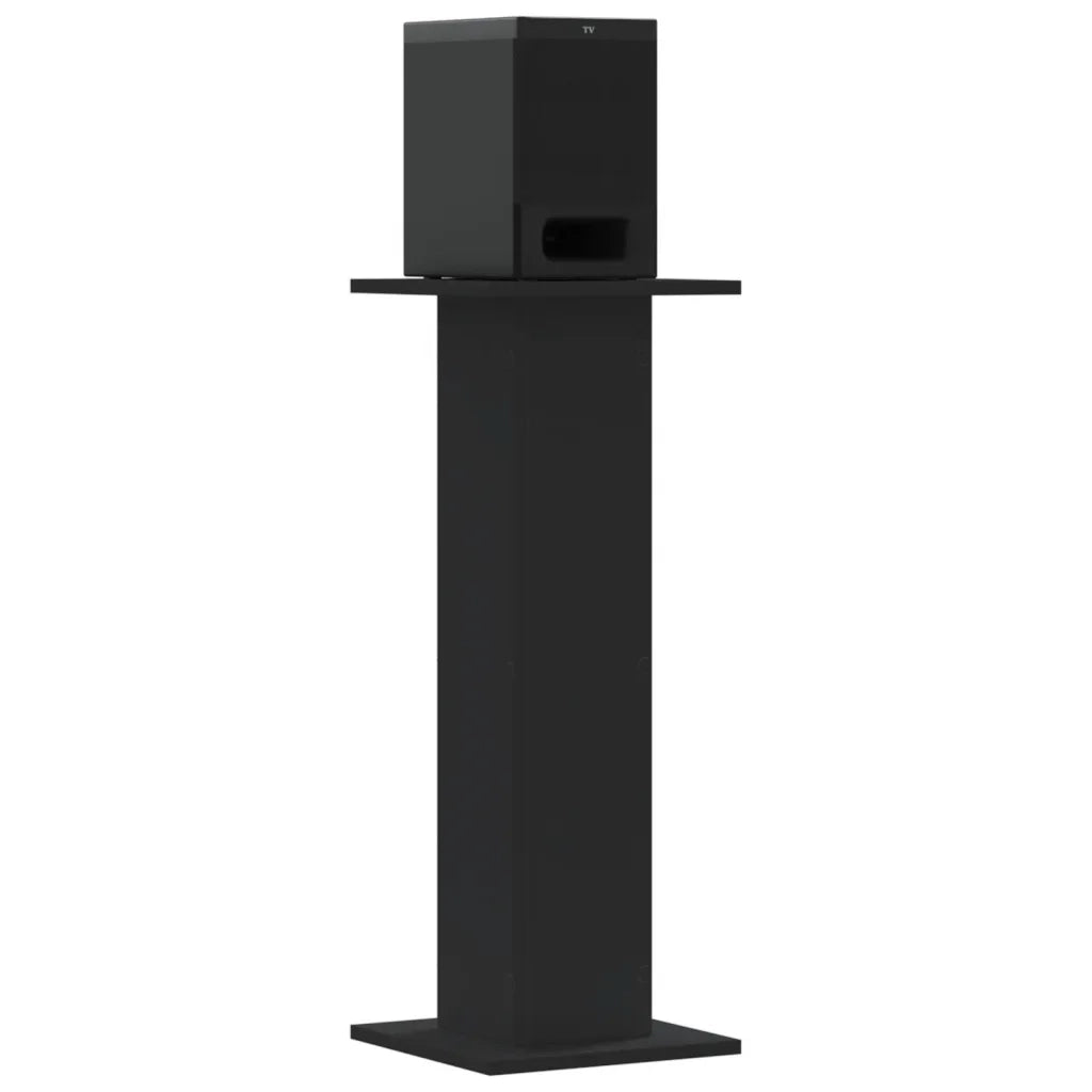 Supporti Altoparlanti 2 pz Neri 30x30x80cm in Legno Multistrato 852664