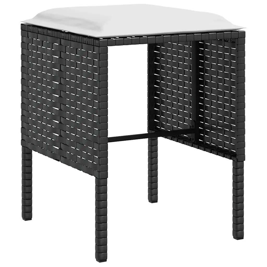 Set Divano a L con Cuscini 5 pz Nero in Polyrattan 318578