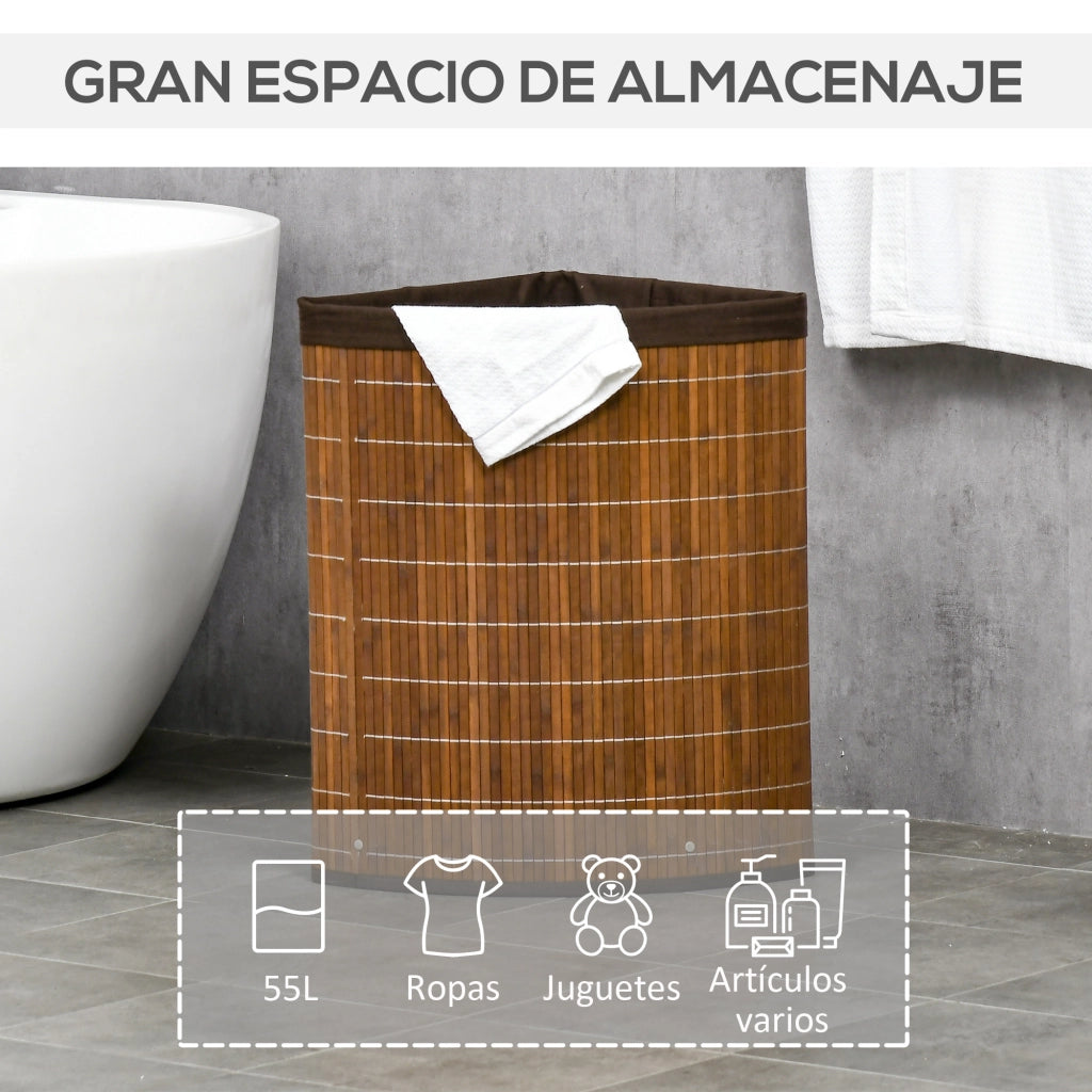 Cestino Portabiancheria in Bamb¨´ ¨C zephmum ¨C Marrone 38x38x57 cm 55L