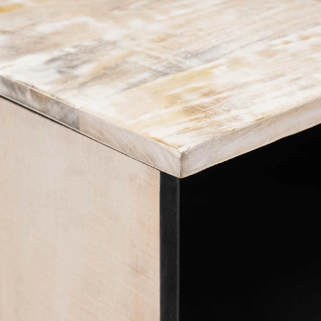 Mobile TV Bianco 70 x 33,5 x 46 cm Legno di mango massello 4018369