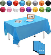 Set da tavola 4 pezzi 137cm x 274cm, tessuto rettangolare impermeabile e resistente all'acqua, colore luce blu, adatto per feste di compleanno, matrimoni, Natale, feste per bambini, cucine, giardini e feste.