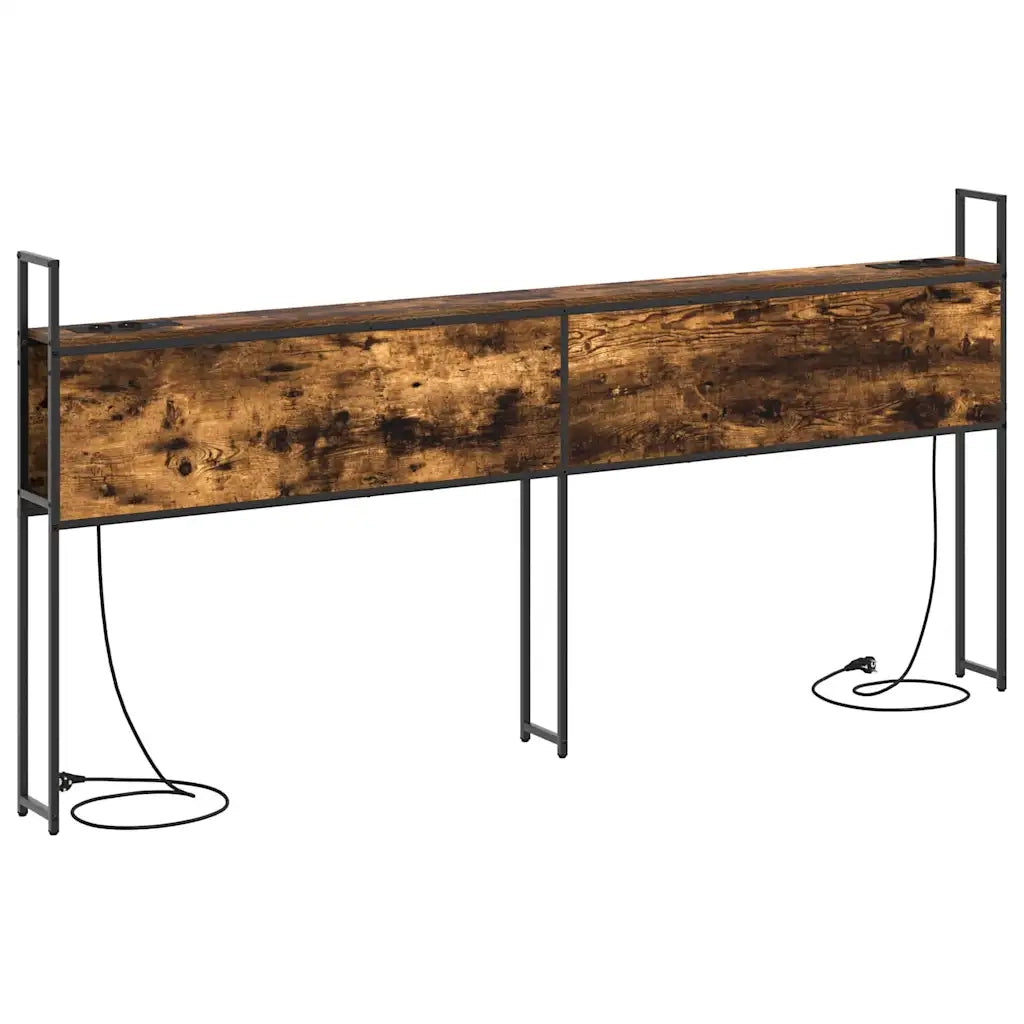 vidaXL Testata contenitore Rovere fumo 200 cm Legno multistrato
