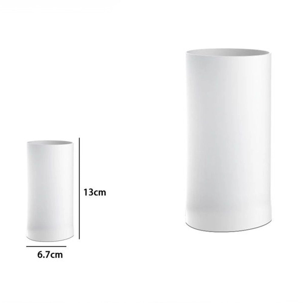 Trade Shop - Bicchiere Porta Spazzolini Dentifricio Cilindrico Bianco Bagno Accessori 69896 -